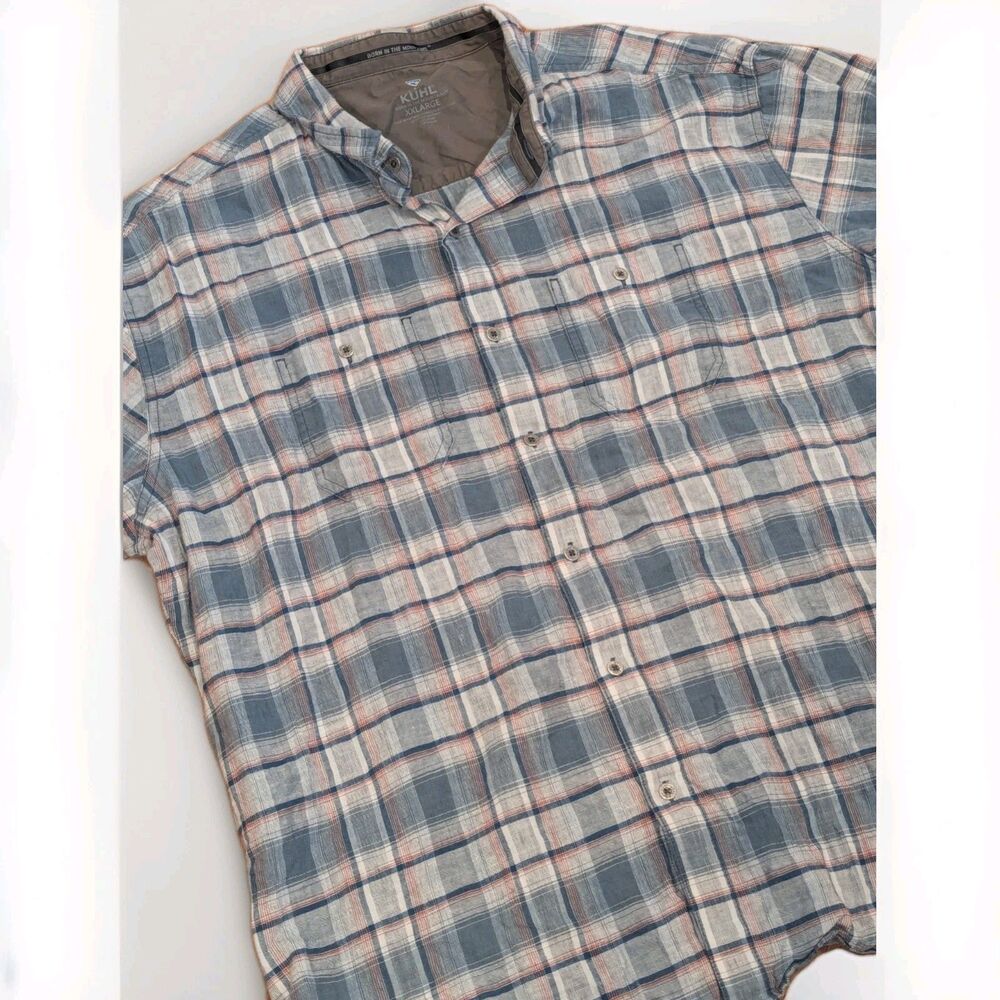 Gorpcore Kuhl Plaid Short Sleeve Button Front Shirt Short Sleeve Outdoors XXL